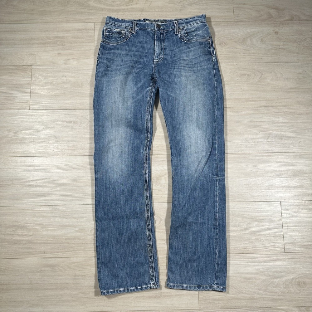 BKE Buckle Tyler Straight Leg Jeans Men's 33L Blue Denim Pants 33x33 Cowboy